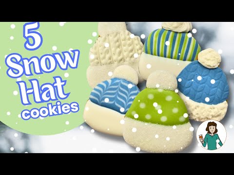 Snow hat sugar cookie decorating tutorial 