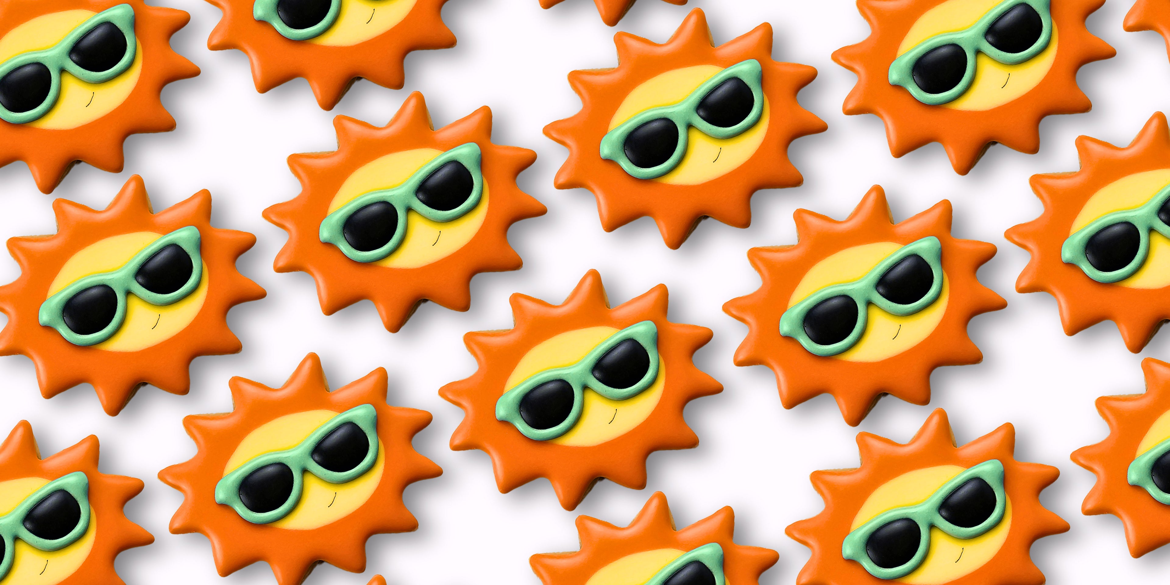 Sun sugar cookies wearing sunglasses